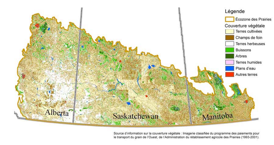 Figure 4: Couverture végétale dans l’écozone des Prairies